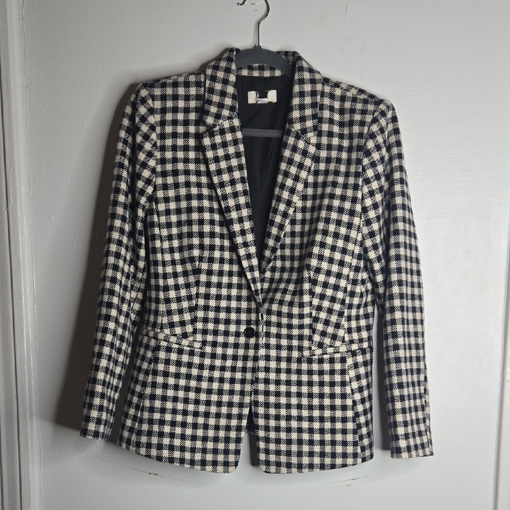 Loft Gingham Blazer Sz M